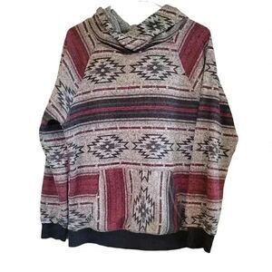 𝅺Carbon Men’s Hoodie Aztec Southwest Tribal Multicolor Pocket